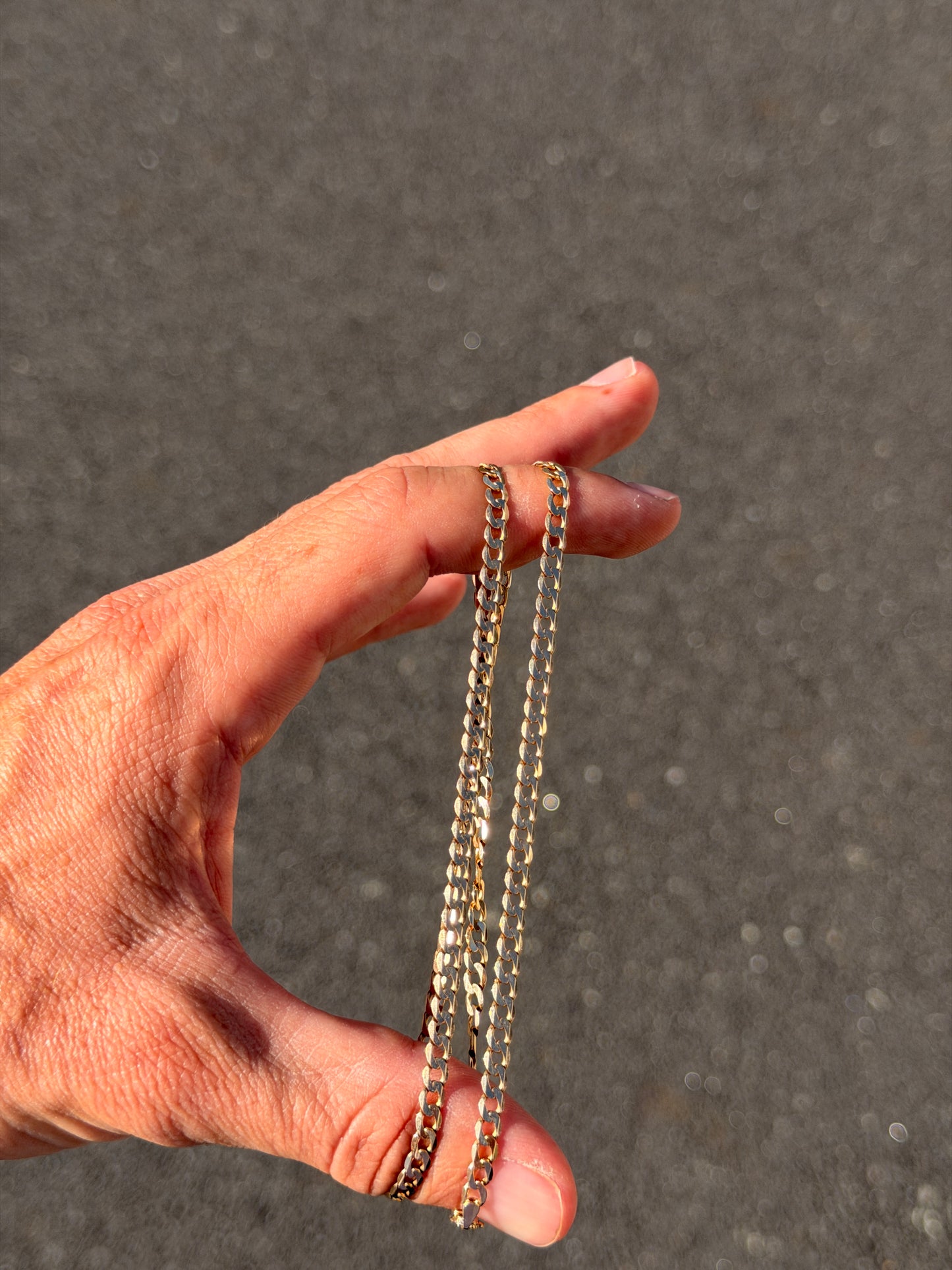 Italian Flat Curb Necklace 49cm