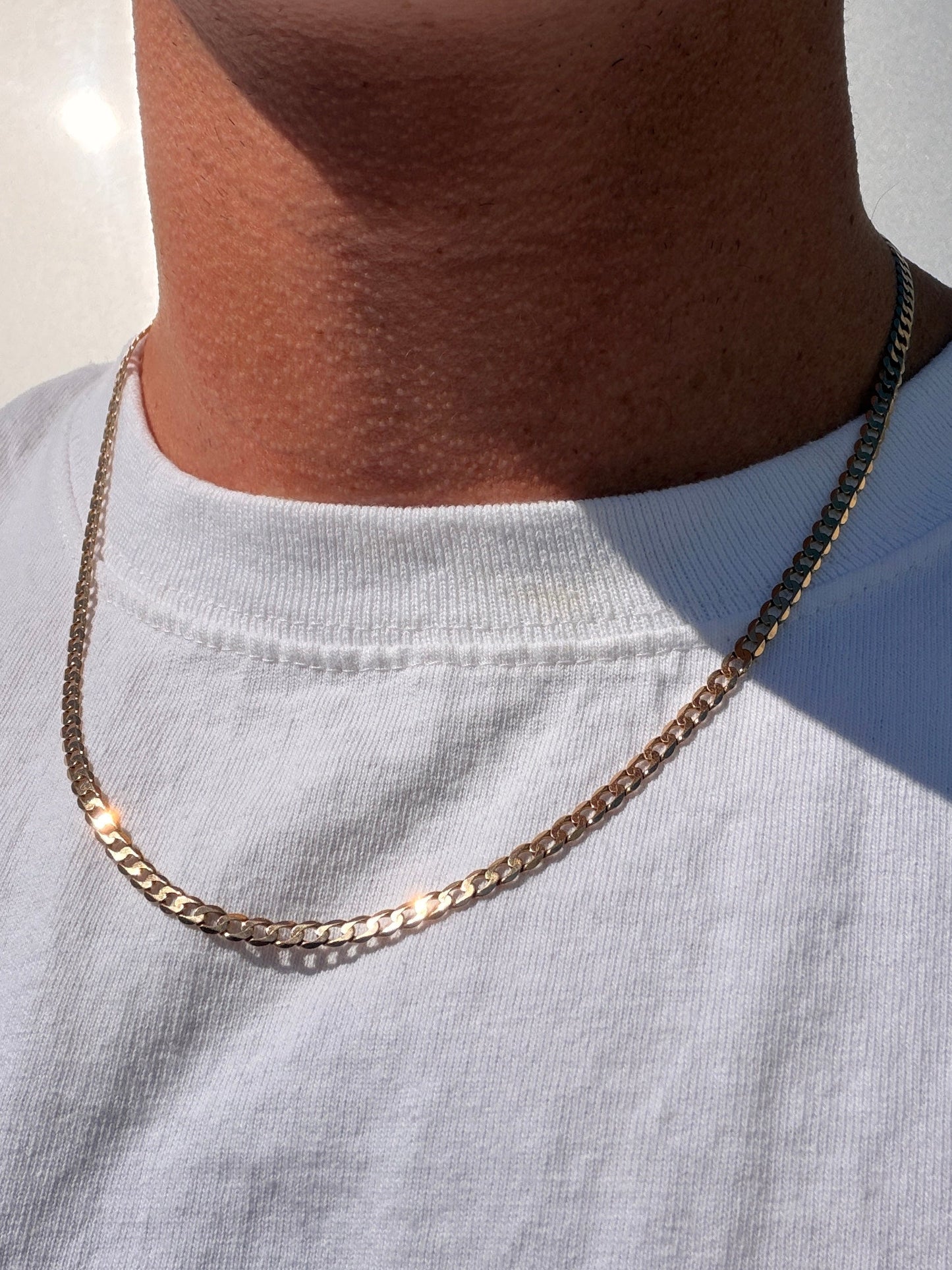 Italian Flat Curb Necklace 49cm