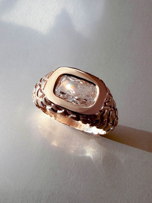 Nugget Cushion Diamond Ring