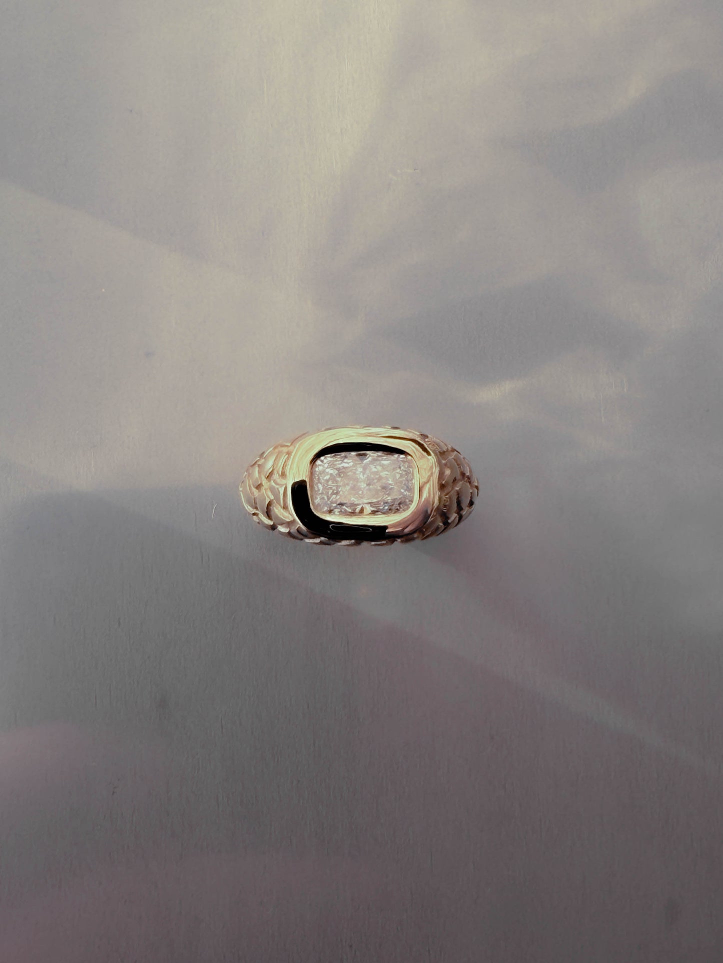 Nugget Cushion Diamond Ring