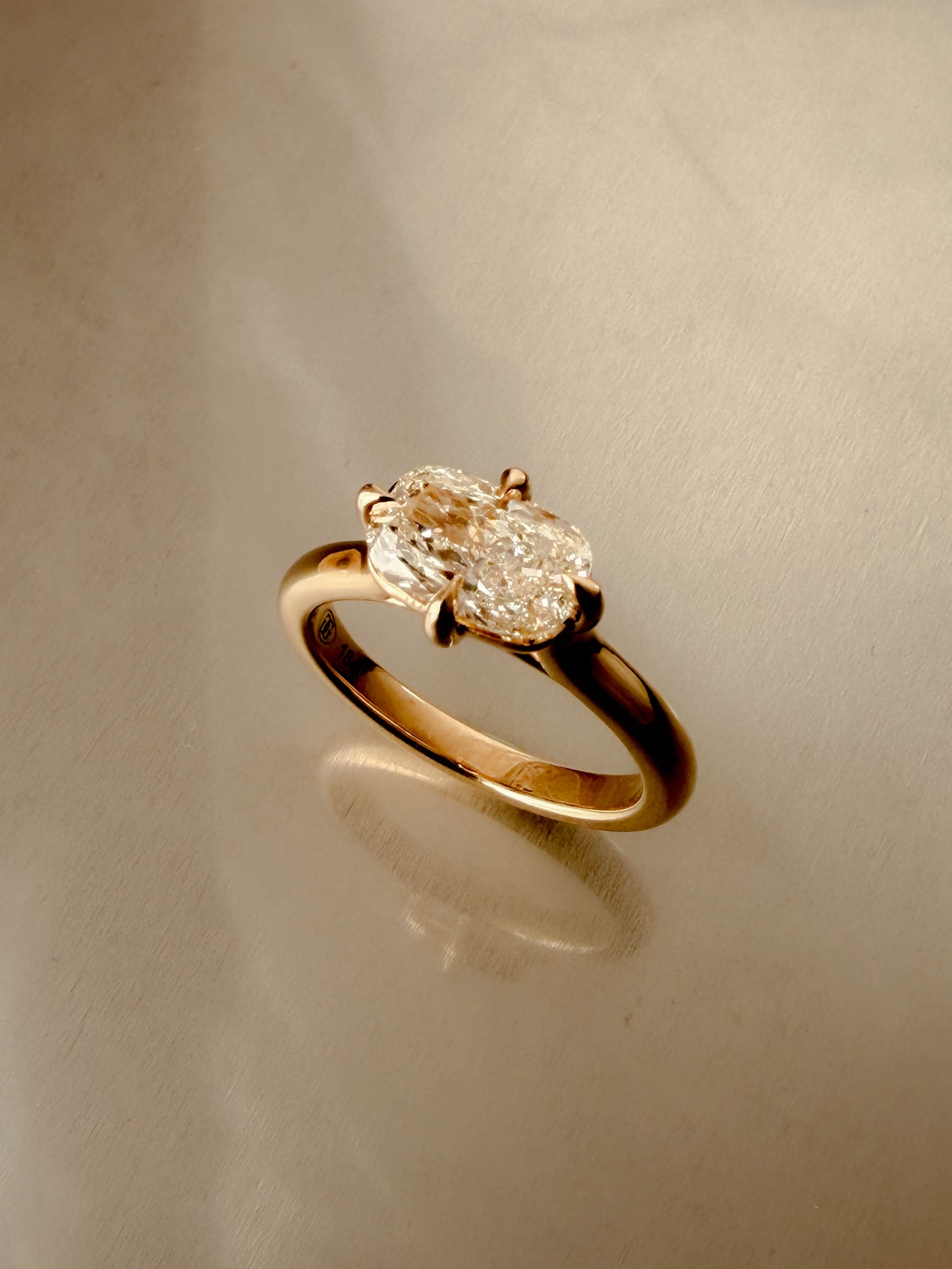 East West 1.5ct Natural Diamond Engagement Ring