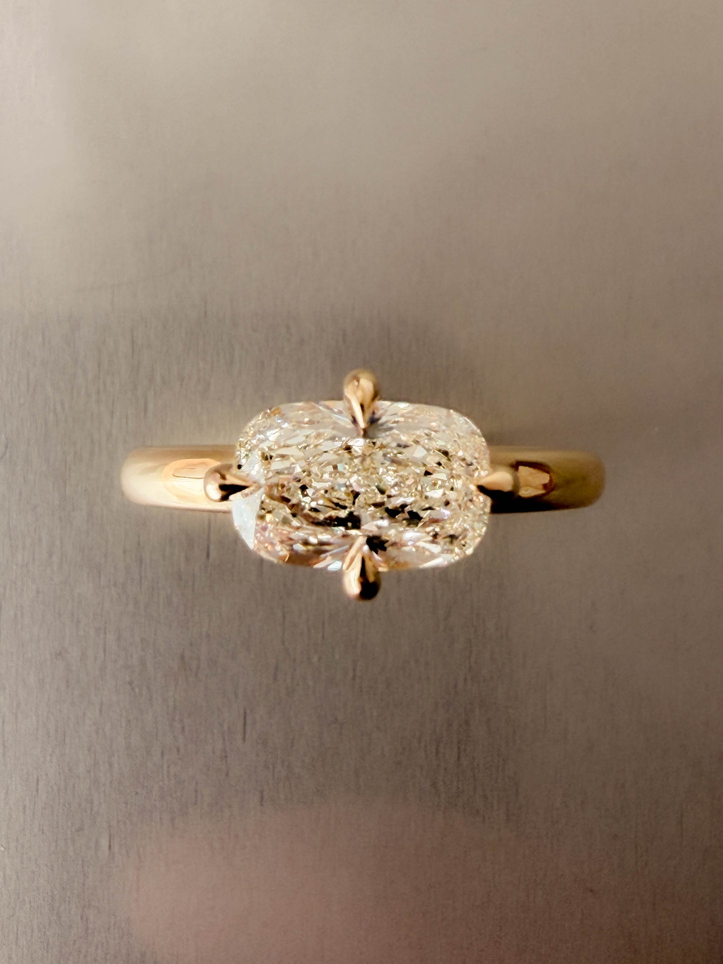 East West 1.5ct Natural Diamond Engagement Ring