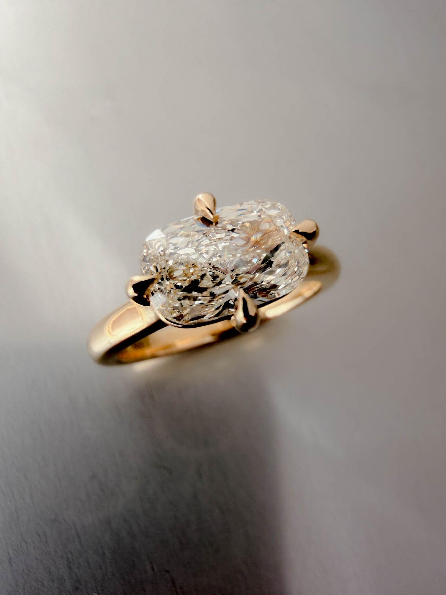 East West 1.5ct Natural Diamond Engagement Ring