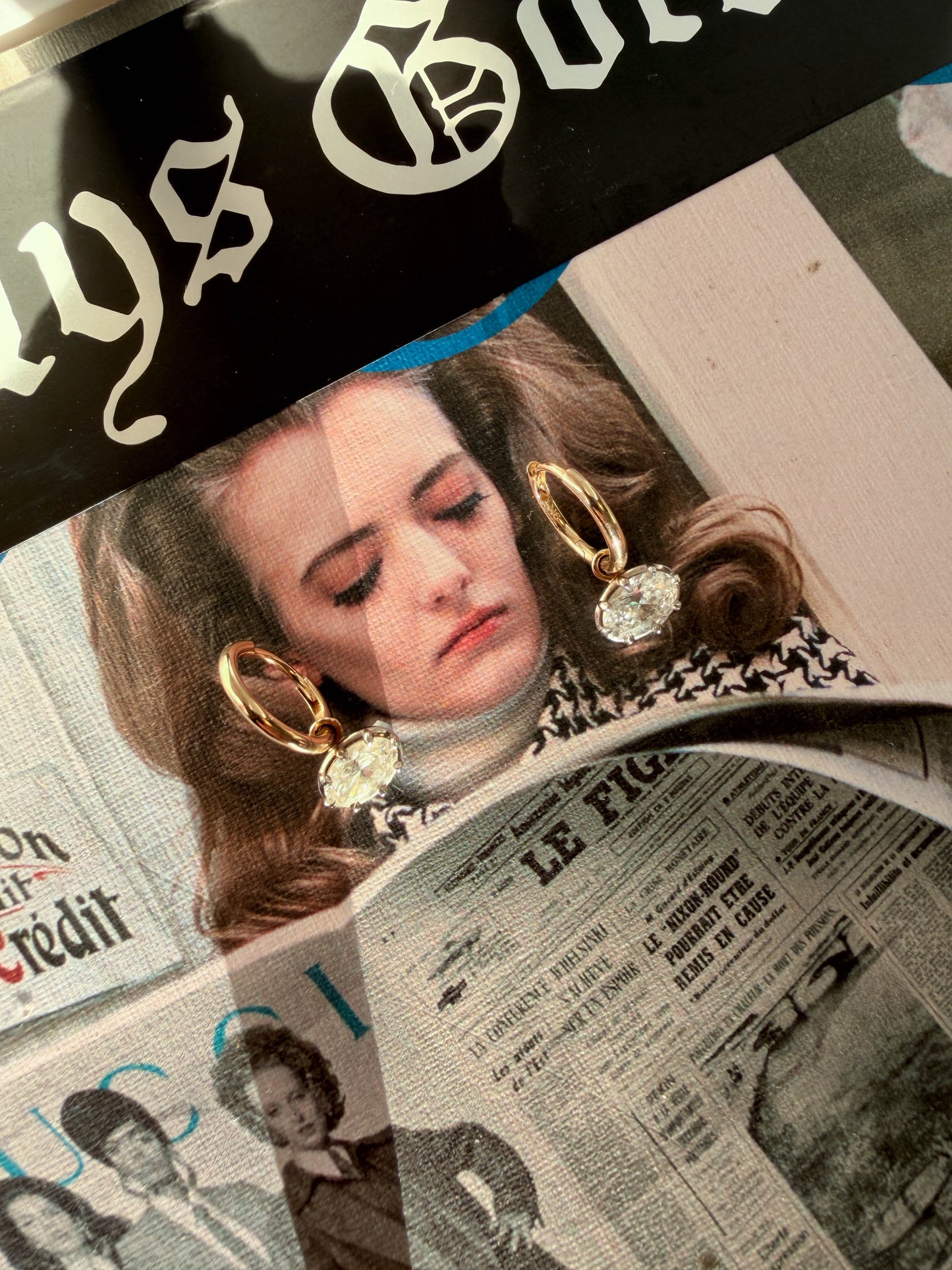 East-west Diamond Drop Earrings