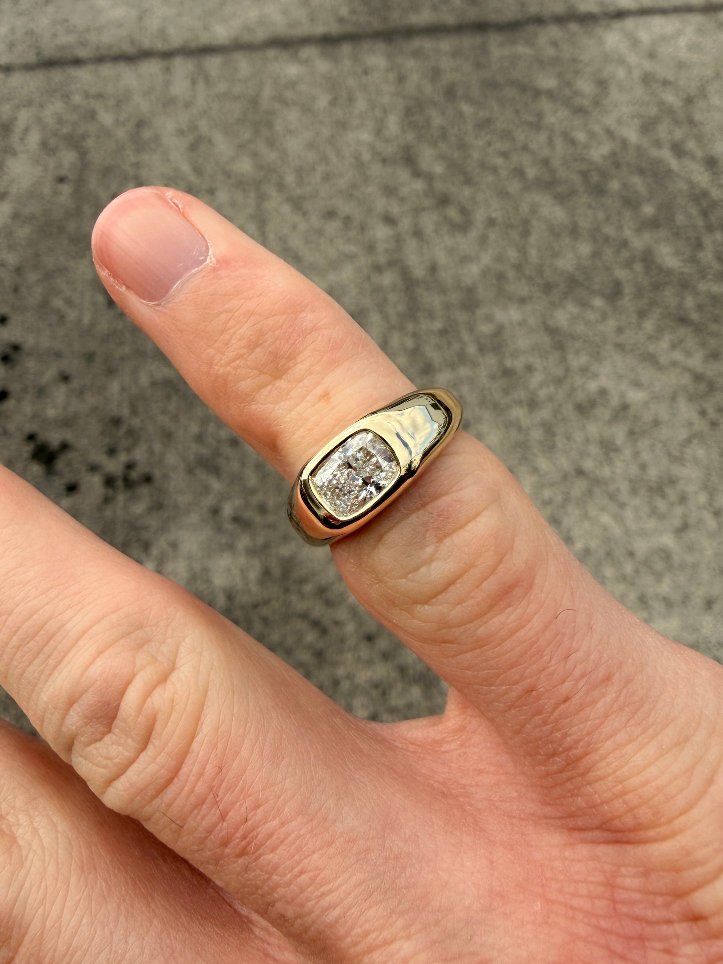 1ct Lab Grown Cushion Engagement Ring