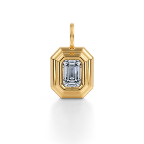 Emerald cut diamond pendant